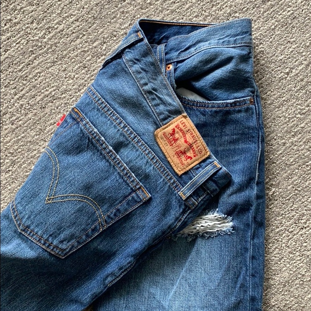 Levi’s 501 button fly cropped denim